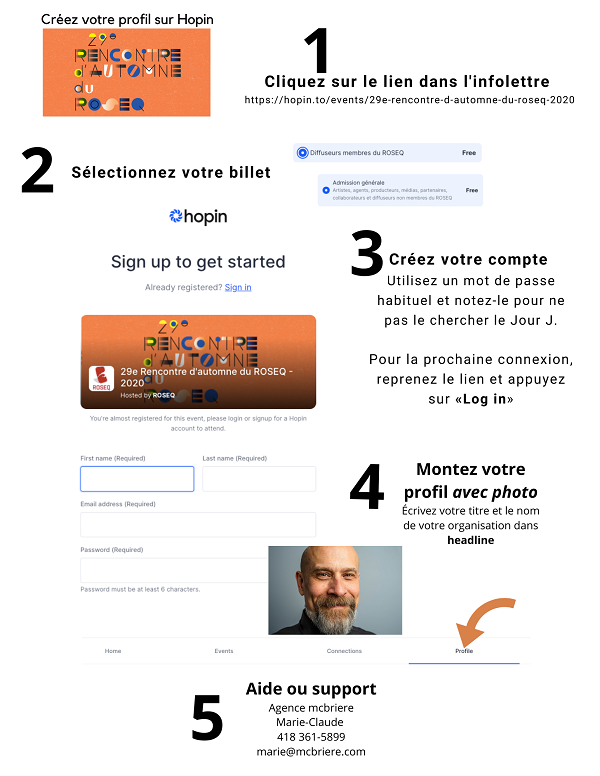 visuel comment s inscrire sur Hopin